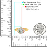 Art Deco Round Natural Stone Halo Ring