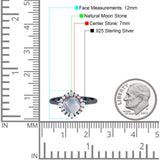 Art Deco Round Natural Stone Halo Ring