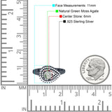 Round Natural Stone Wedding Ring