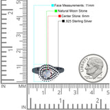 Round Natural Stone Wedding Ring