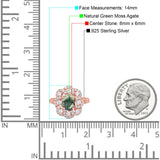 Vintage Style Oval Natural Stone Floral Ring