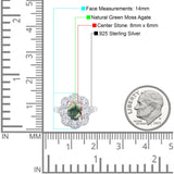 Vintage Style Oval Natural Stone Floral Ring