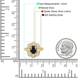 Vintage Style Oval Natural Stone Floral Ring