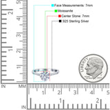 Art Deco Round Natural Stone Wedding Ring