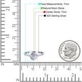 Art Deco Round Natural Stone Wedding Ring