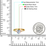 Art Deco Round Natural Stone Wedding Ring