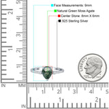 Pear Teardrop Natural Stone Wedding Ring