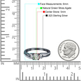 Art Deco Round Natural Stone Curved Ring