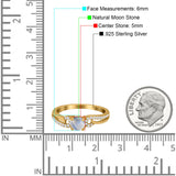 Art Deco Round Natural Stone Curved Ring