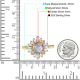 Art Deco Round Natural Stone Cocktail Ring