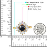 Art Deco Round Natural Stone Cocktail Ring