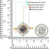 Art Deco Round Natural Stone Cocktail Ring