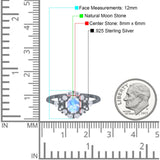 Art Deco Oval Natural Stone Flower Ring