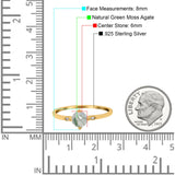 Art Deco Round Natural Stone Wedding Ring