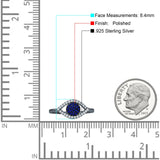 Evil Eye Cluster Blue Sapphire CZ Ring