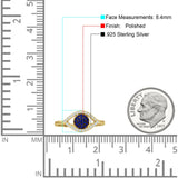 Evil Eye Cluster Blue Sapphire CZ Ring