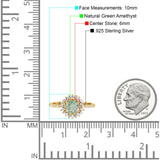 Floral Art Deco Round Natural Stone Ring