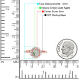 Floral Art Deco Round Natural Stone Ring