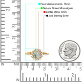 Floral Art Deco Round Natural Stone Ring