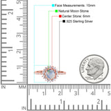 Floral Art Deco Round Natural Stone Ring