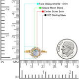 Floral Art Deco Round Natural Stone Ring