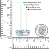 Two Piece Round Natural Stone Bridal Ring