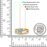 Two Piece Round Natural Stone Bridal Ring