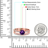 Art Deco Round Natural Stone Wedding Set Ring