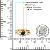 Two Piece Round Natural Stone Art Deco Ring