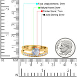 Two Piece Round Natural Stone Art Deco Ring