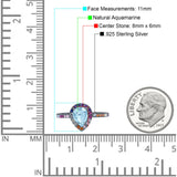 Teardrop Pear Natural Stone Halo Ring