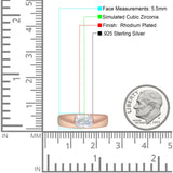 Radiant Cut 5.5mm Solitaire Cubic Zirconia Ring 925 Sterling Silver