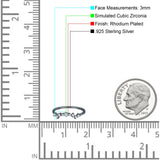 Round CZ Contour Band