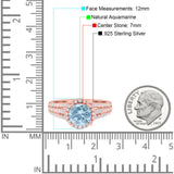 Art Deco Round Natural Stone Stackable Ring