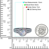 Art Deco Round Natural Stone Stackable Ring