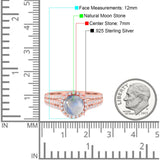 Art Deco Round Natural Stone Stackable Ring