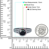 Art Deco Round Natural Stone Stackable Ring