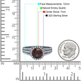 Art Deco Round Natural Stone Stackable Ring