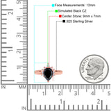 Teardrop Art Deco Pear Wedding Engagement Ring Round CZ 925 Sterling Silver