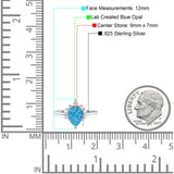Teardrop Art Deco Pear Wedding Engagement Ring Round CZ 925 Sterling Silver
