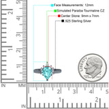 Teardrop Art Deco Pear Wedding Engagement Ring Round CZ 925 Sterling Silver