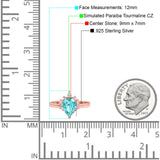 Teardrop Art Deco Pear Wedding Engagement Ring Round CZ 925 Sterling Silver