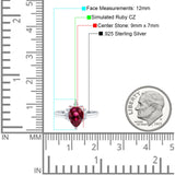 Teardrop Art Deco Pear Wedding Engagement Ring Round CZ 925 Sterling Silver