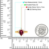 Teardrop Art Deco Pear Wedding Engagement Ring Round CZ 925 Sterling Silver