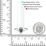 Pear Teardrop Natural Stone Chevron Ring