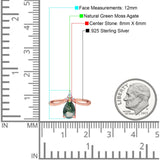 Pear Teardrop Natural Stone Chevron Ring