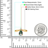 Pear Teardrop Natural Stone Chevron Ring