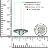 Art Deco Oval Natural Stone Three Stone Ring