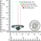 Art Deco Oval Natural Stone Three Stone Ring