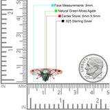 Art Deco Pear Teardrop Natural Stone Ring